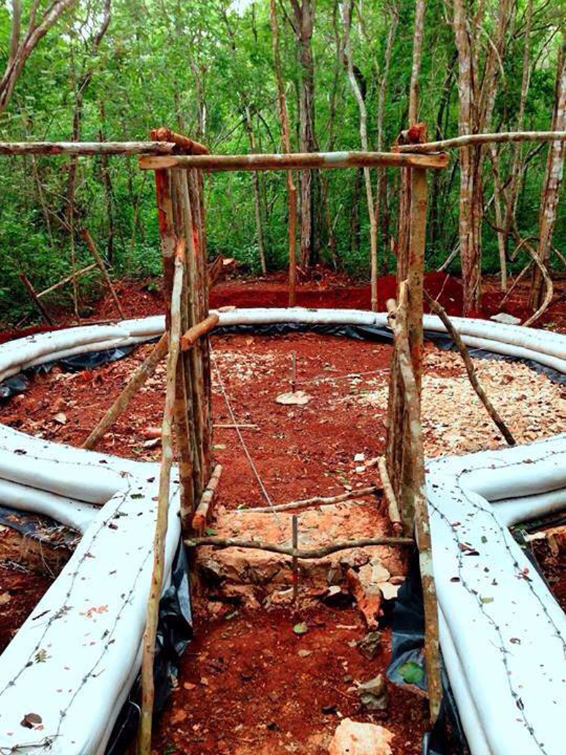 Bio-building with earth bags.