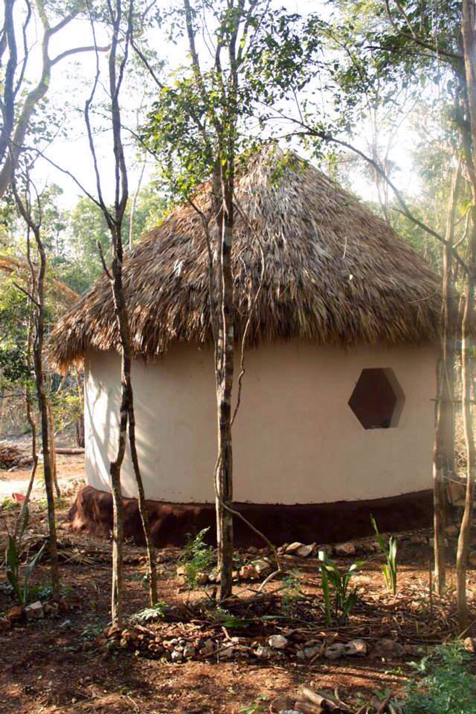 Lemurian Embassy finished palapa house.