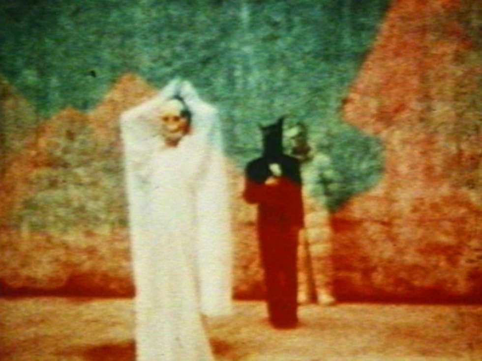 A still from In The Shadow Of The Sun (1972-74) A film by Derek Jarman. Silent, Colour, Super 8, 54 mins. 