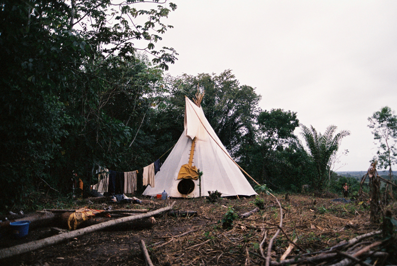 Tipis near Coffee Mountain.