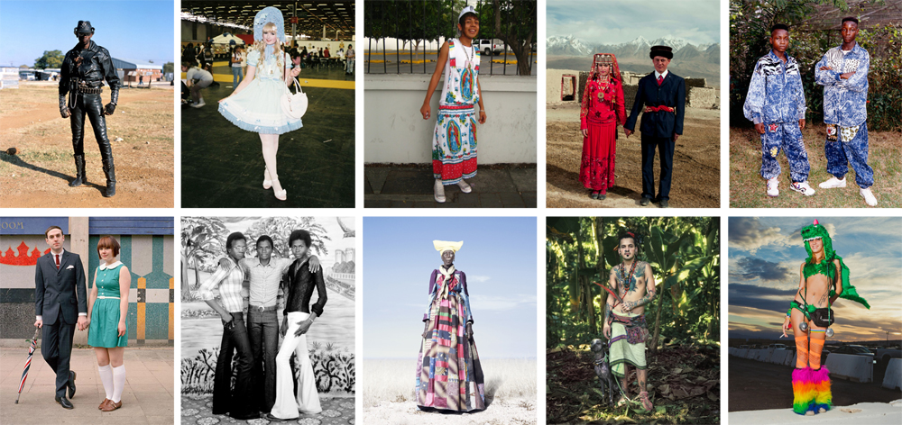 From left to right, photographs by: Frank Marshall, Melchior Tersen, Amanda Watkins, Li Xinzhao, Phyllis Galembo, Carlotta Cardana, Hamidou Maiga, Jim Naughten, Benoit Paillé, Roger Kisby.