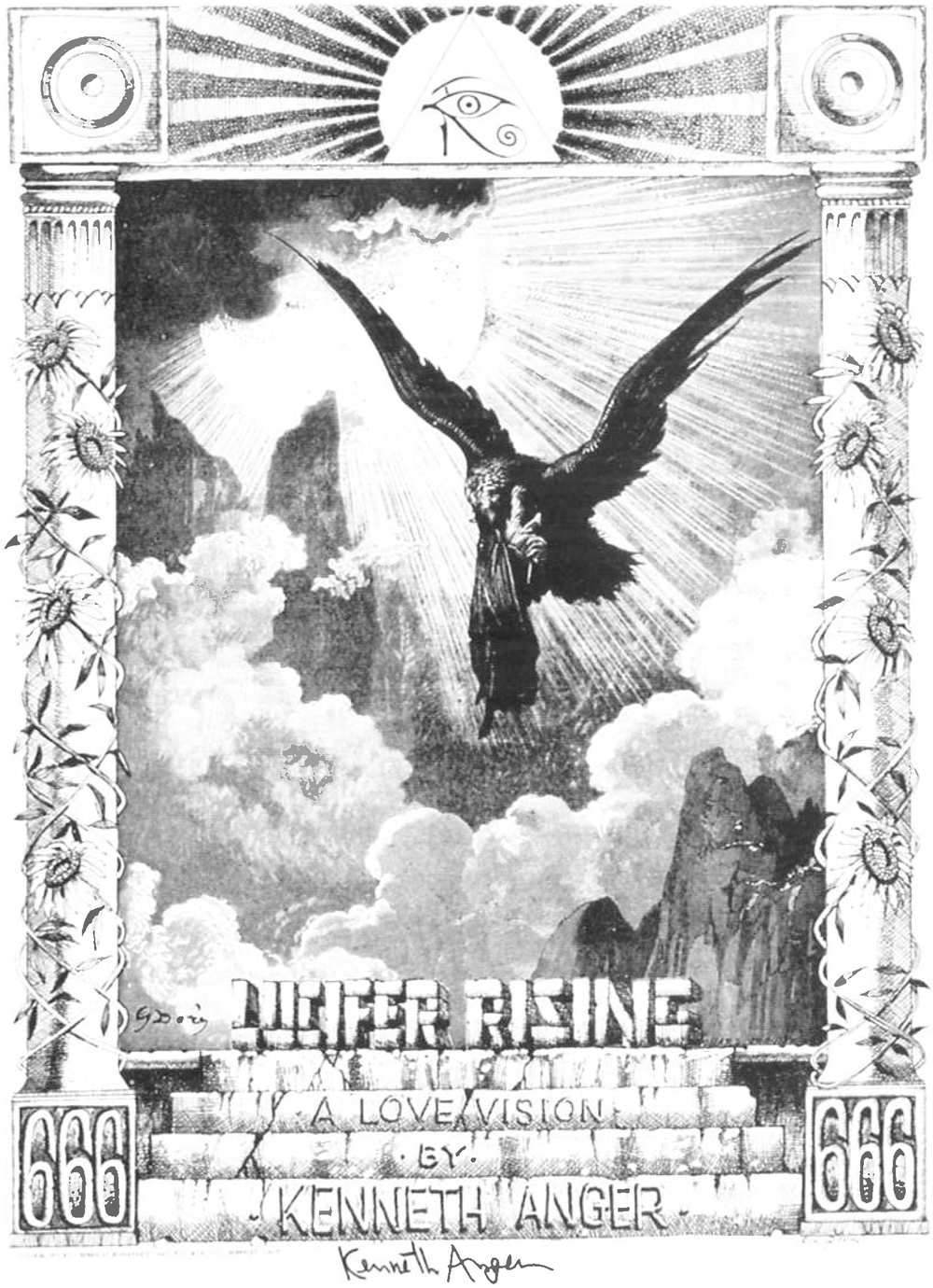 A LOVE VISION - A film poster for Lucifer Rising by Kenneth Anger designed by Rick Griffin