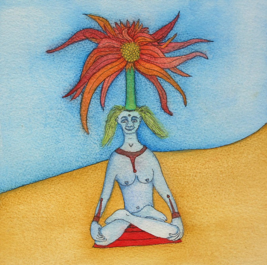 Yoga Floral (2014) Mixed on paper by Alejandro Jodorowksy and Pascale Montandon. 20 x 20 cm