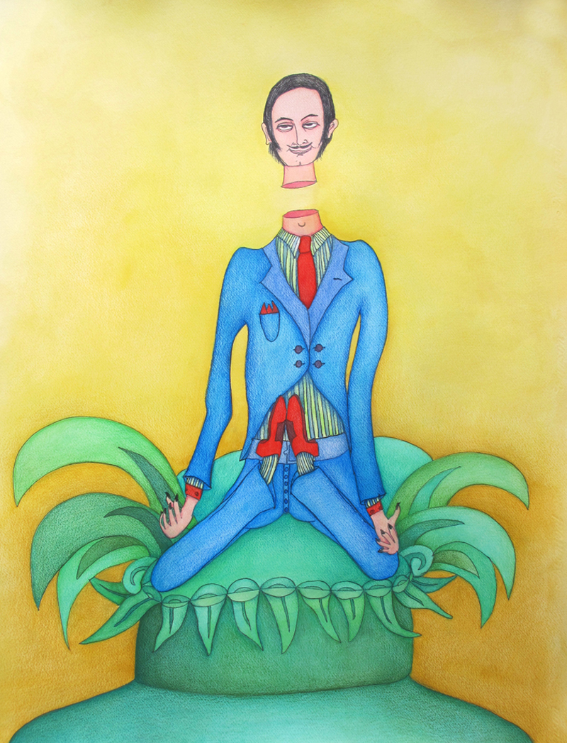 Aristo - Yoga (2014) Mixed on paper by Alejandro Jodorowksy and Pascale Montandon. 65 x 50 cm