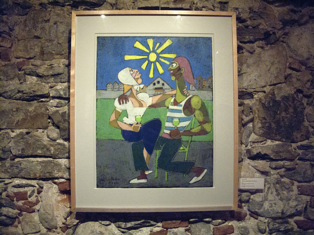 Pêcheur et jeune fille en train de boire (Fisher and young girl drinking) (1961) A work on paper by Jean Cocteau. 65 cm x 50 cm.