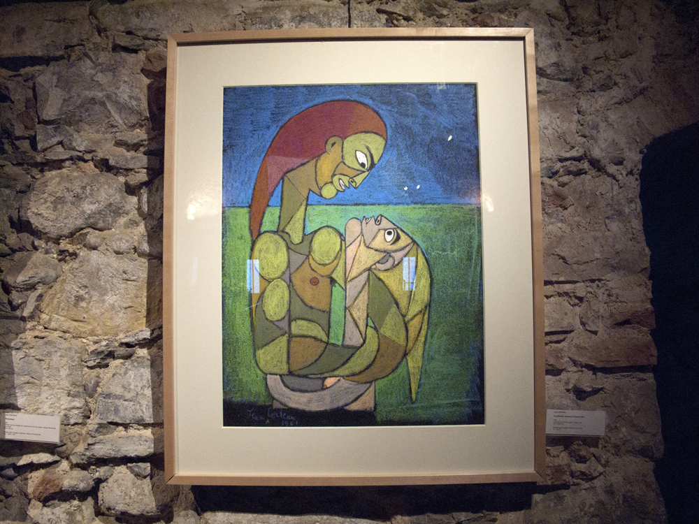 Le pêcheur enlaçant la jeune fille (Fisher embracing the young girl) (1961) A work on paper by Jean Cocteau, 65cm x 49 cm.