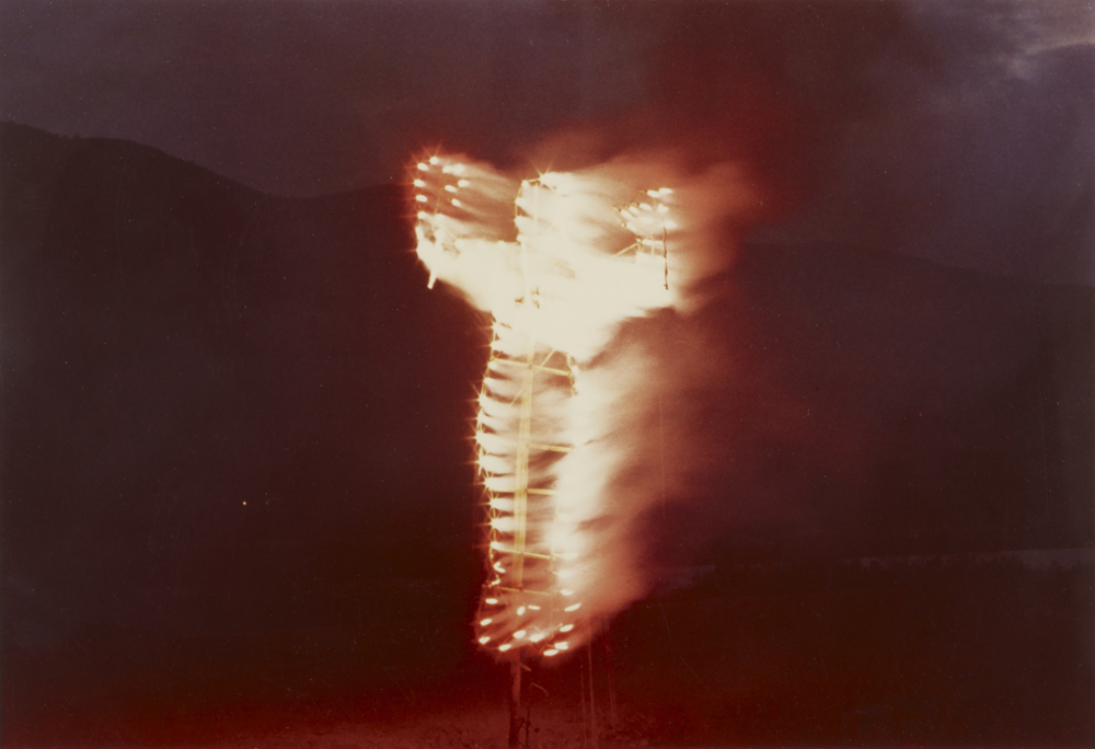 A´nima, Silueta de Cohetes ( Soul, Silhouette of Fireworks ) (1976) by Ana Mendieta. Colour Photograph, lifetime print. Photographed in Mexico.