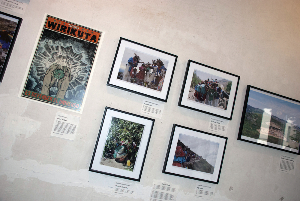 From top left to right: Cartel Wirikuta (2012) by Gran Om, The Father Sun (2006) by Carolina Xaülima, The Mother of Rain (2006) by Carolina Xaülima, European Rainbow Gathering (2011) by Sophie Pinchetti), Dance for Our Mother (2005) by Carolina Xaülima and Pilgrimage (2006) by Carolina Xaülima.