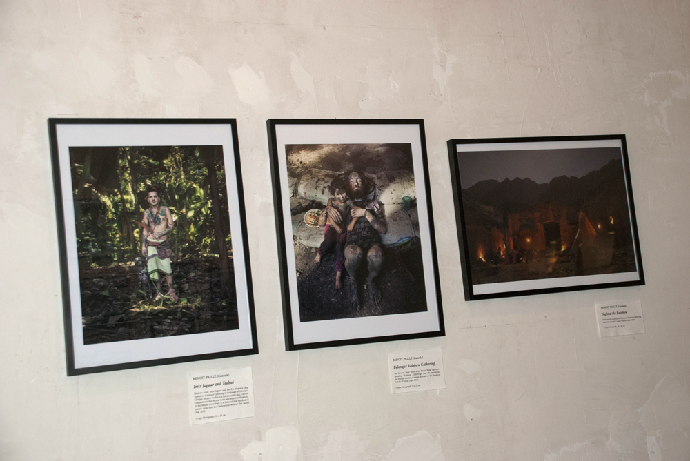 Works by Benoit Paillé: Imix Jaguar and Teahui (2011), Palenque Rainbow Gathering (2010), and Night at the Rainbow (2010).