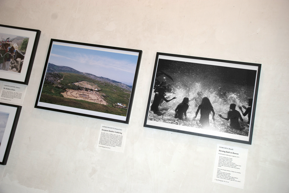 European Rainbow Gathering (2011) by Sophie Pinchetti alongside Morning Bath in Heaven (2011) by Pedro Kiua.