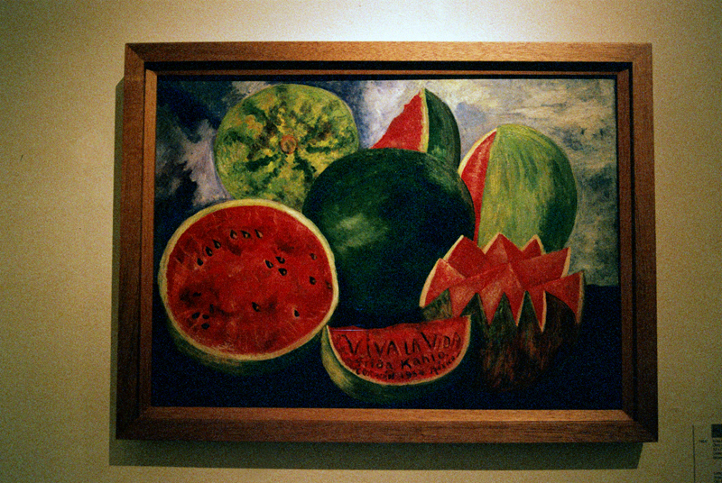 Frida Kahlo's last painting... Viva la Vida, Sandias [Viva la Vida, Watermelons] (1954) by Frida Kahlo. Oil on masonite.