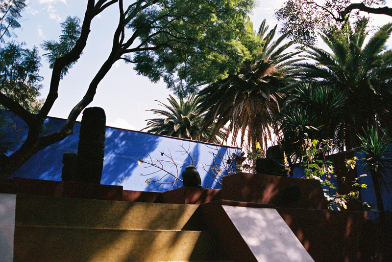 A Pre-Hispanic style pyramid on the grounds of the Casa Azul.