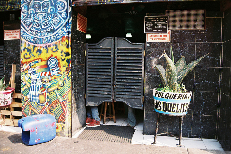 Midday in Mexico City: time for pulque at Las Duelistas Pulqueria.