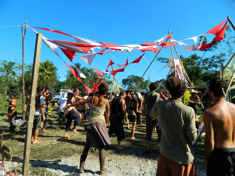 Entering the Main Stage area surrounded by the jungle.