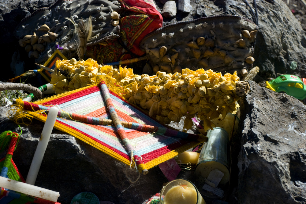 Ojo de Dios (God's Eye) created by the Huichol people near Real de Catorce.