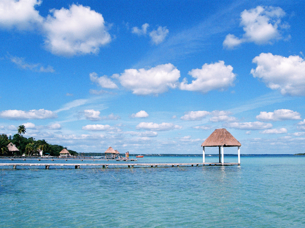 Waking up to a Turquoise Dimension in Bacalar. The view from our tent...