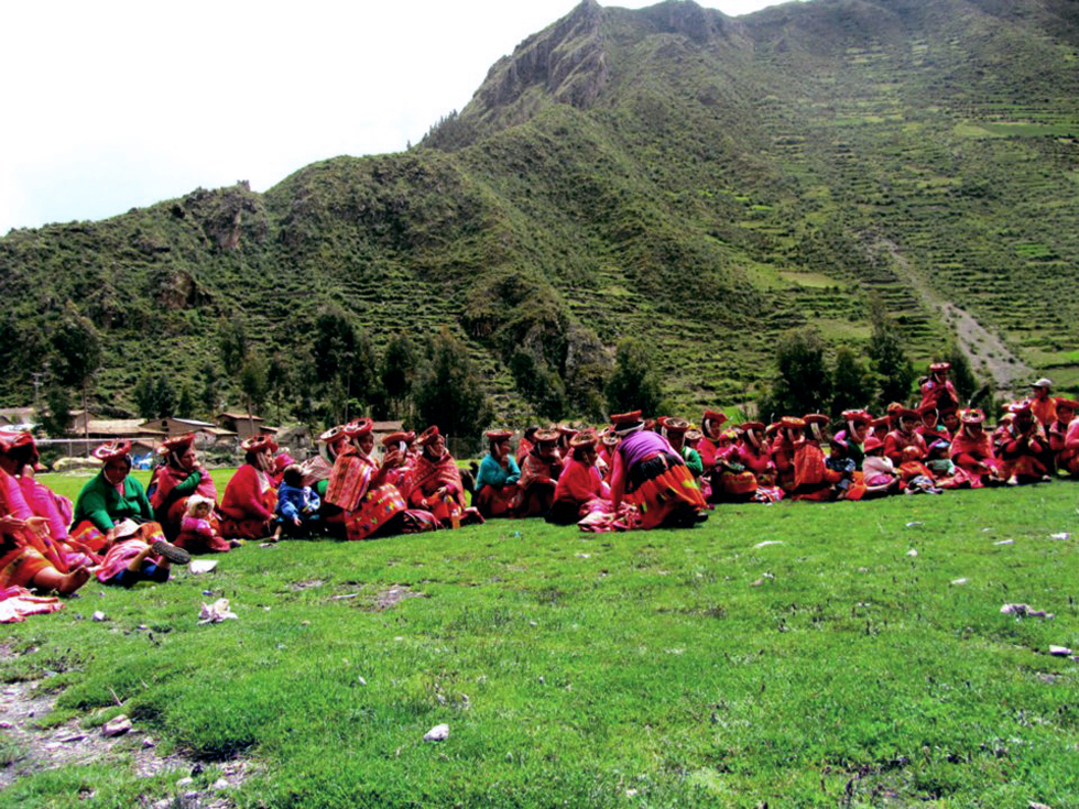 The beautiful Andean community in Ollantaytambo- Qosqo, Peru.