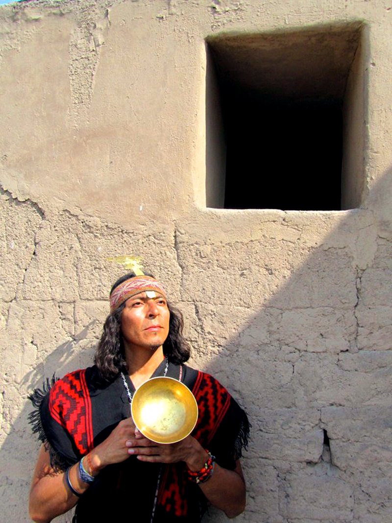 Inkari Tawa Inkari in ceremony in the Andean temple of initiation: A ritual of Interaction with the lights and shadows.