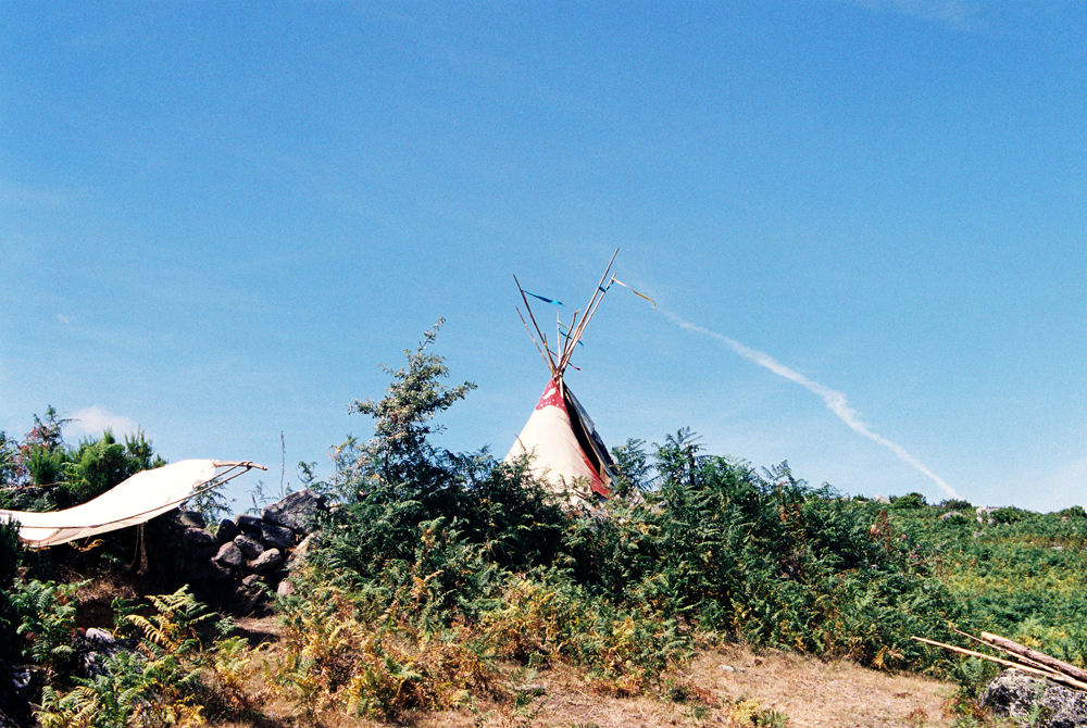 Tipi at the Rainbow Gathering, near the main circle and kitchen.