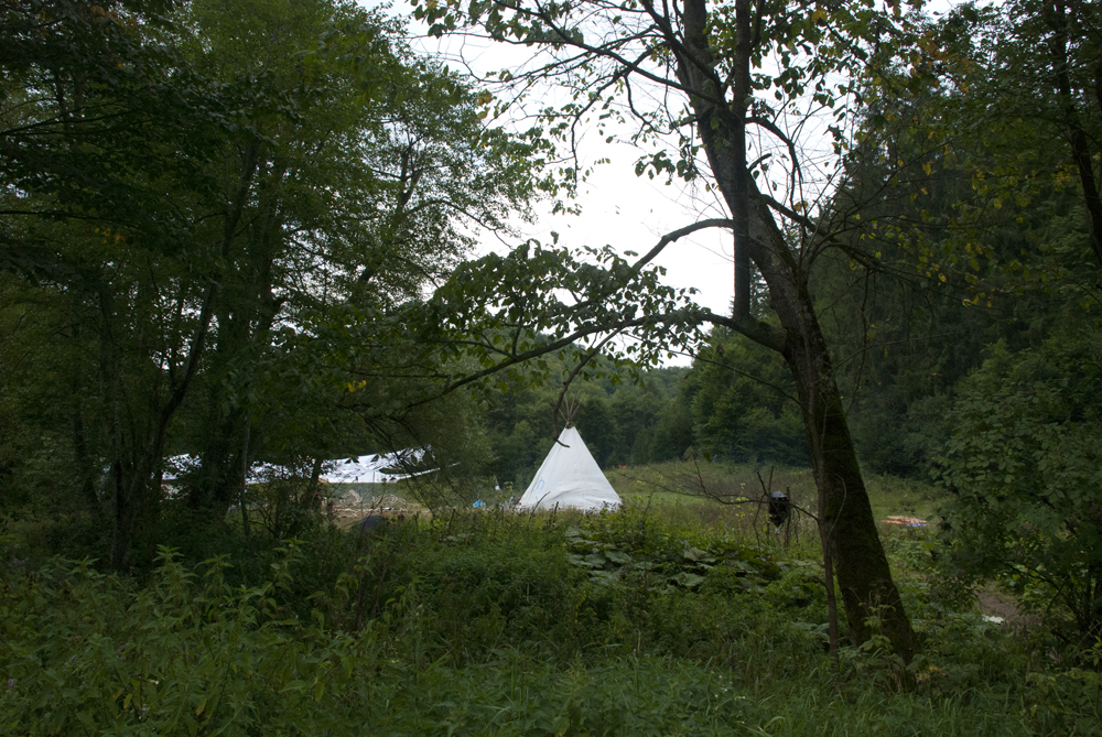 Tipi in the I Am Village area.