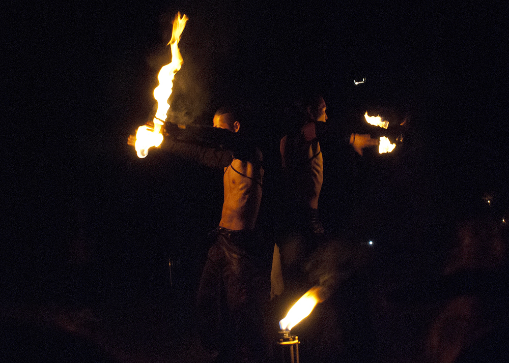 Fire spirit rising: beautiful performance by the Japanese collective, Tribal Ninjas: Ryo Shinozaki and Jona Sun.