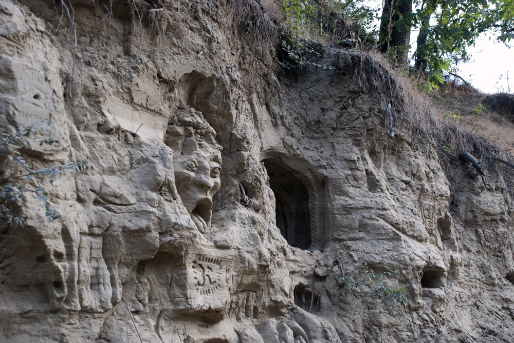 At night, little candles decorated the interior ledges of these sculptures.