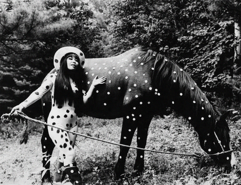 Yayoi Kusama Horse Play in Woodstock, a happening, 1967.