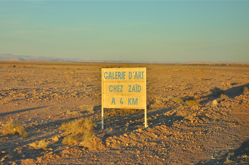 THE BEST LOCATION FOR AN ART GALLERY: THE DESERT. On the way from Marrakesh to Merzouga/Hassi Labied!