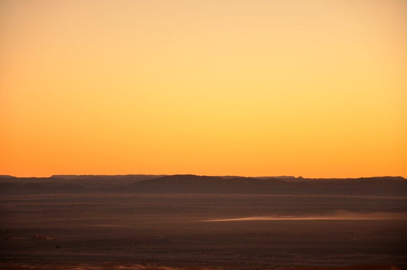 The Sahara at sunset.