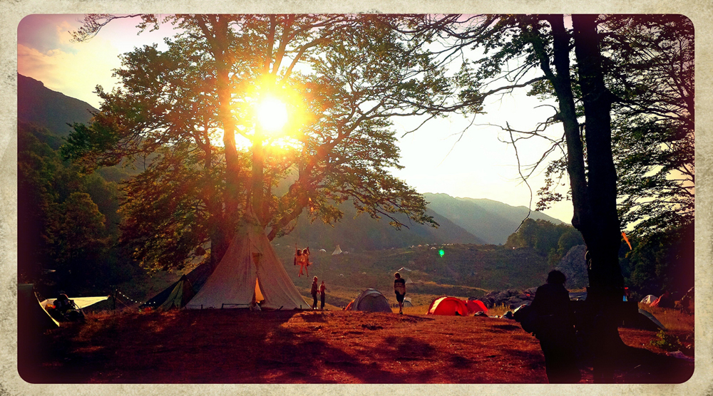 Sunset at the 31st European Rainbow Gathering in Hellas.