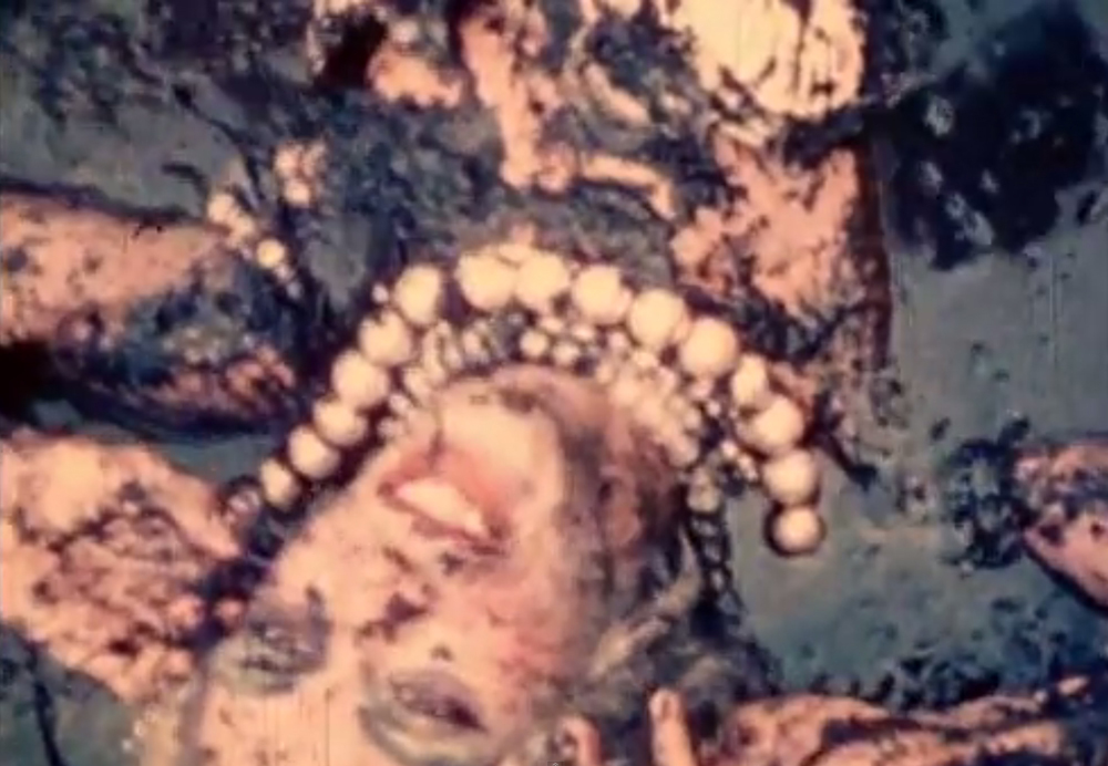 Pearl bath. A still from Normal Love (1963) A film by JACK SMITH. Colour, Sound, 16mm, 103 mins.
