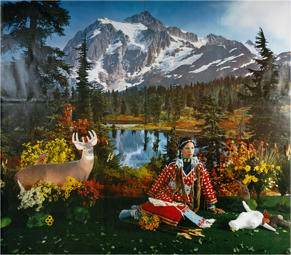Four Seasons Series, 2006 by Wendy Red Star (1981-), Crow, Billings, Montana. Archival pigment print on Museo silver rag on dibond 35.5 x 37 in. each panel. Collection Nerman Museum of Contemporary Art, Johnson County Community College, Overland Park, Kansas.