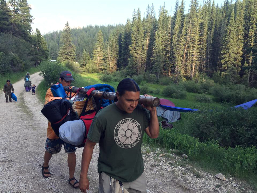 Lakota writer and activist Chase Iron Eyes at the US Rainbow Gathering in the Black Hills, South Dakota, July 2015. 