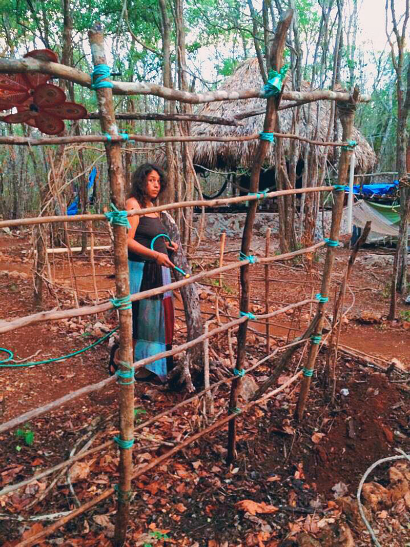 This is Brujita (aka Melissa) from Tijuana, Mexico. She has been with us for few months now, helping so much with our gardens. Here she is watering an array of new organic corn native to the Yucatan! Way to go brujita you rock!!! 