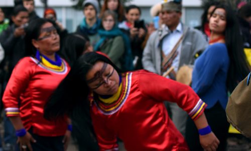 Dancing with the AMAZONIAN KICHWA OF SARAYAKU in Paris