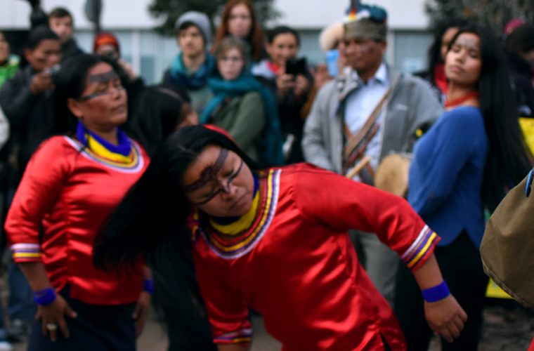 Dancing with the AMAZONIAN KICHWA OF SARAYAKU in Paris