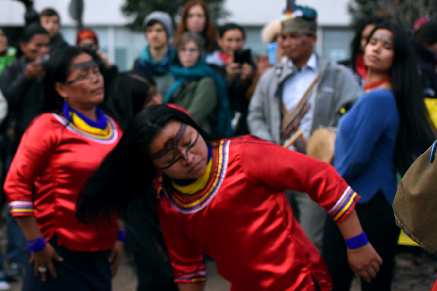  Kichwa leader Ena Santi, Mirian Cisneros, and Nina Gualinga - from Sarayaku, Ecuador.