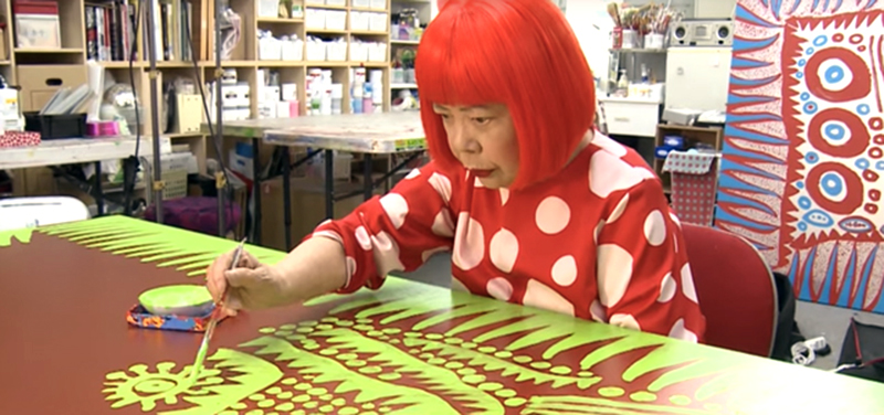 The Third Eye magazine-yayoi kusama painting-at work-screenshot